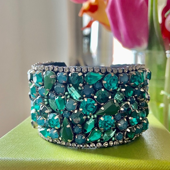 Emerald with turquoise cuff bracelet - Picture 8 of 8